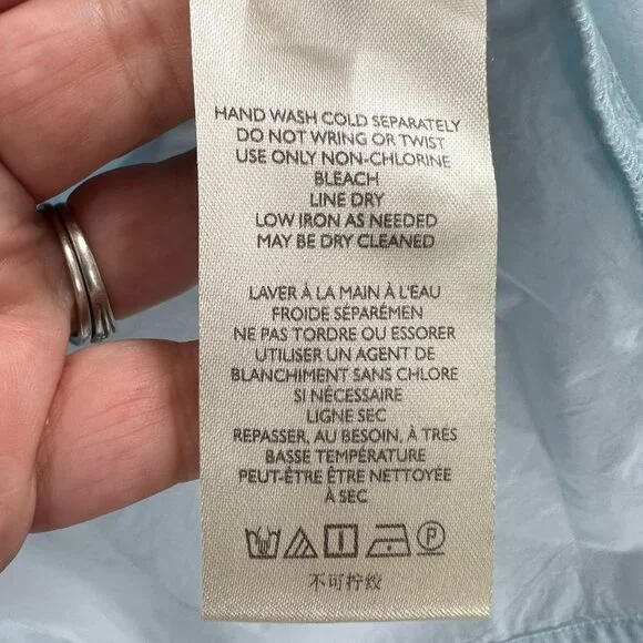 Maeve Anthropologie top Blue Bon Voyage Clarissa Button Down embroidered shirt 2 - Picture 11 of 15